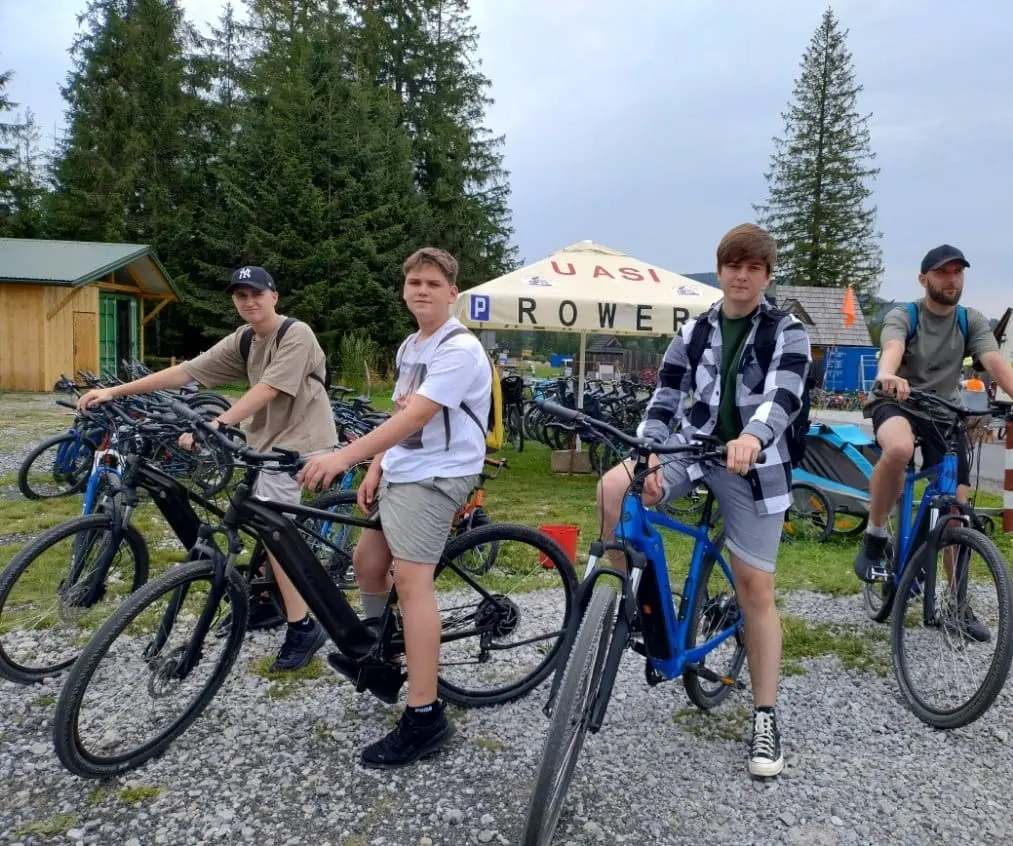 Klienci po wycieczce rowerowej na Podhalu